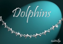 Dolphins - náramek stříbřený